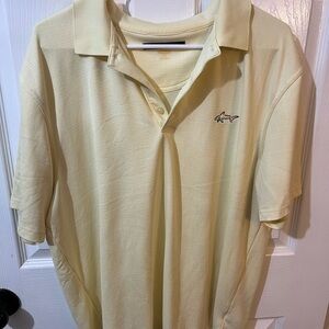 Greg Norman Collection Light Yellow Polo with Embroidered Shark